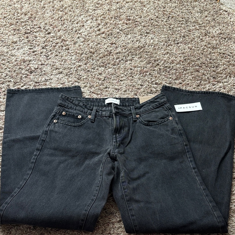 PacSun Women's Black Straight Leg Jeans